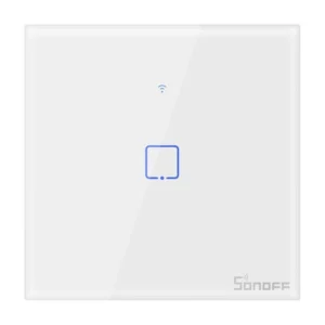 Sonoff T1EU1C-TX - Întrerupător touch, 1 buton, Wi-Fi + RF 433 MHz, Alb
