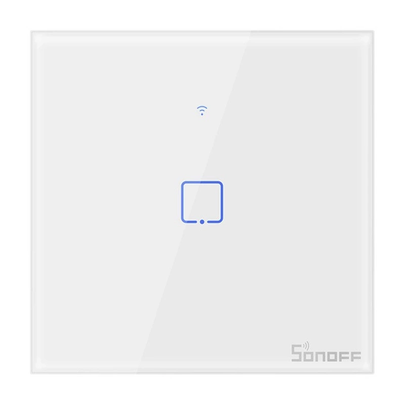 Sonoff T1EU1C-TX - Întrerupător touch, 1 buton, Wi-Fi + RF 433 MHz, Alb