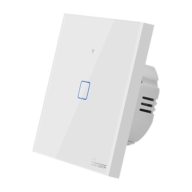 Sonoff T1EU1C-TX - Întrerupător touch, 1 buton, Wi-Fi + RF 433 MHz, Alb