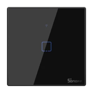 Sonoff T3EU1C-TX - Întrerupător touch, 1 buton, Wi-Fi + RF 433 MHz, Negru