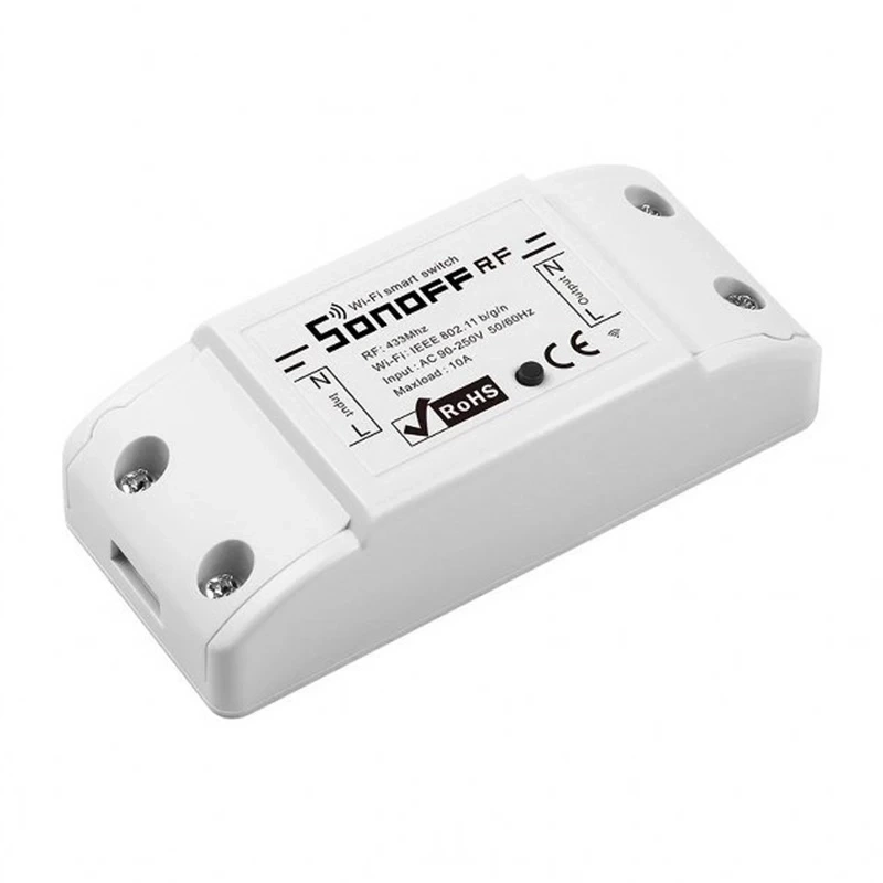 Sonoff RF R2 - Releu smart Wi-Fi + RF 433 MHz, 1 canal, 10A, 2200W, 2.4 GHz, 433 MHz