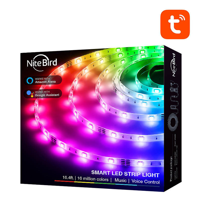 NiteBird SL3 – Bandă LED inteligentă WiFi 10m (2x5m), Tuya