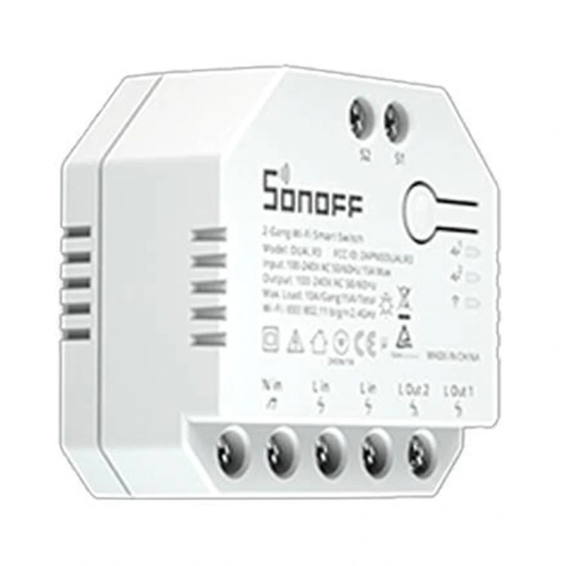 Sonoff Dual R3 – Releu Wi‑Fi dublu cu contorizare consum, 10A, mod motor