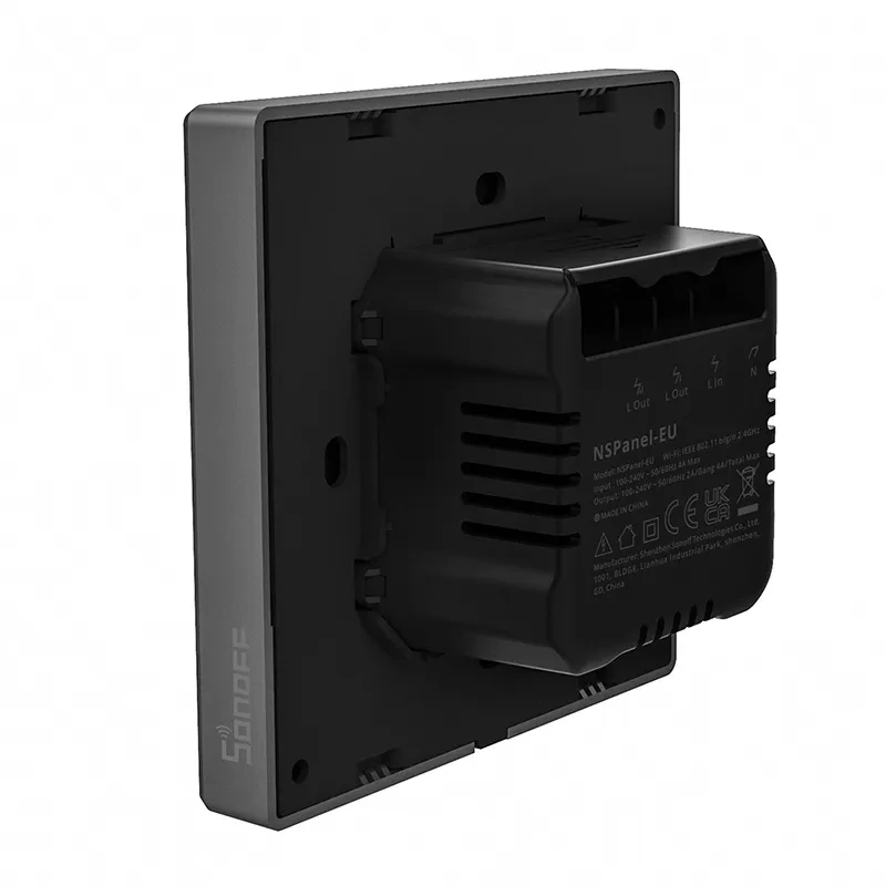 Sonoff NSPanel – Panou de control smart cu touchscreen 3,5″, termostat și două butoane, Wi-Fi și Bluetooth 4.2, Negru