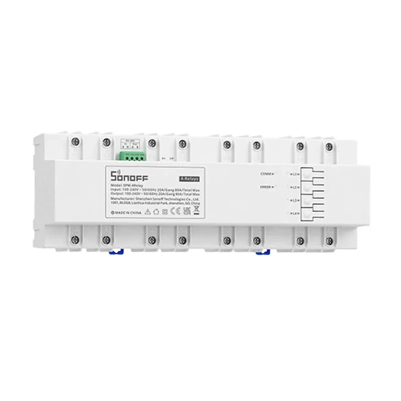 Sonoff SPM-4 modul smart, 4 canale, 20A canal, protecție la suprasarcină, monitorizare consum, comunicație RS-485 cu SPM-Main
