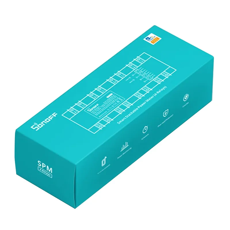 Sonoff SPM-4 modul smart, 4 canale, 20A canal, protecție la suprasarcină, monitorizare consum, comunicație RS-485 cu SPM-Main