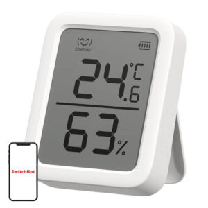 SwitchBot Meter Plus – Termometru și higrometru smart, ecran 3″, BLE 4.2, baterii AAA, autonomie 1 an