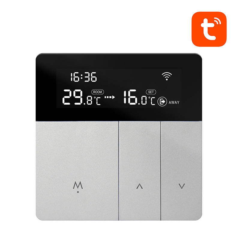 Termostat inteligent Wi-Fi Avatto WT50-WH-3A pentru control zone încălzire prin pardoseală cu apă, 3A, Tuya
