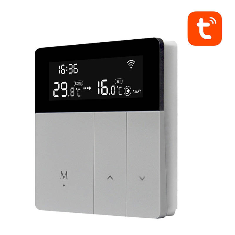 Termostat inteligent Wi-Fi Avatto WT50-WH-3A pentru control zone încălzire prin pardoseală cu apă, 3A, Tuya