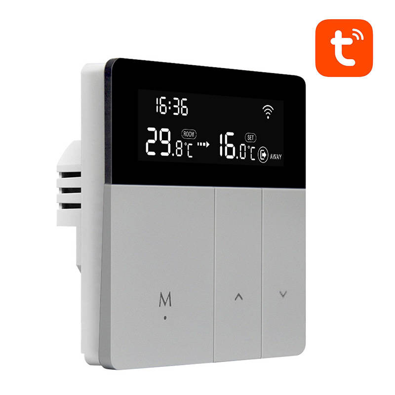 Termostat inteligent Wi-Fi Avatto WT50-WH-3A pentru control zone încălzire prin pardoseală cu apă, 3A, Tuya