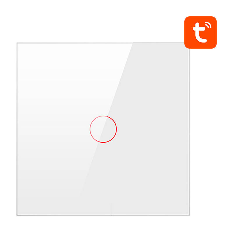 Întrerupător touch Wi-Fi ZigBee Avatto ZTS02-EU-W1, 1 canal, sticlă albă, Tuya
