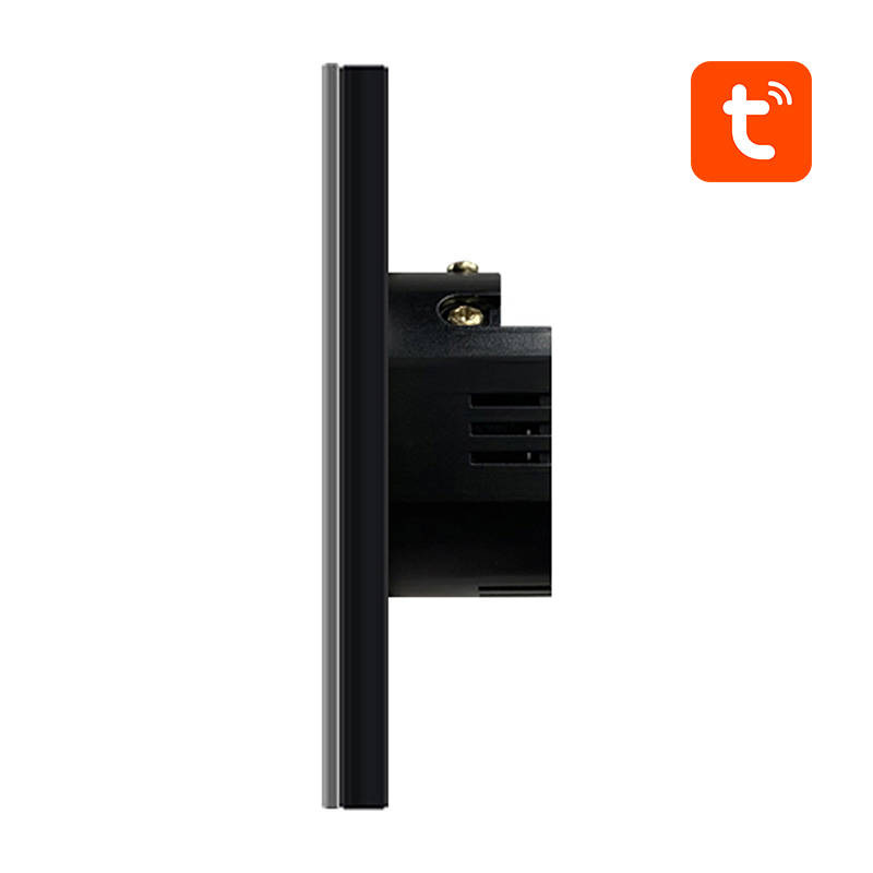 Întrerupător touch ZigBee Avatto ZTS02-EU-B2, 2 canale, 800W, sticlă neagră, Tuya