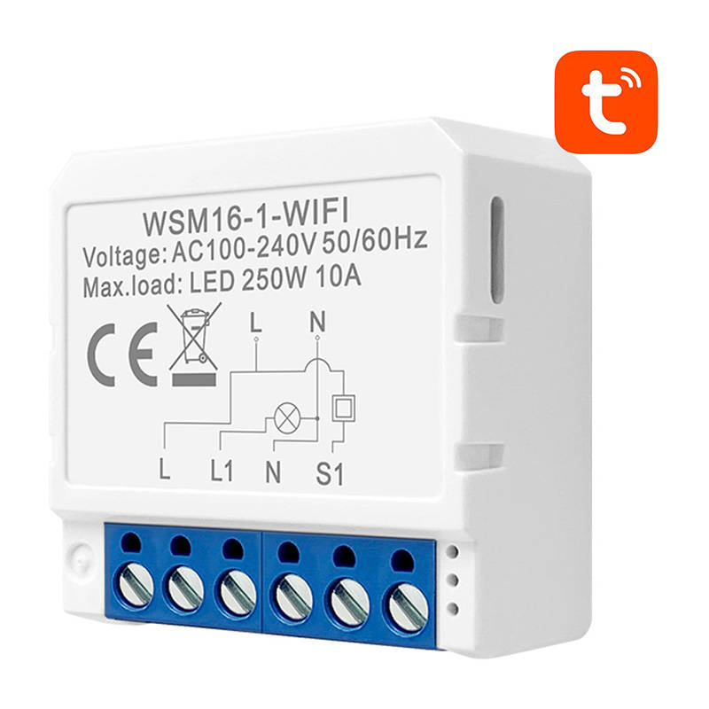 Releu smart Wi-Fi Avatto WSM16-W1, 1 canal, 10A, Tuya