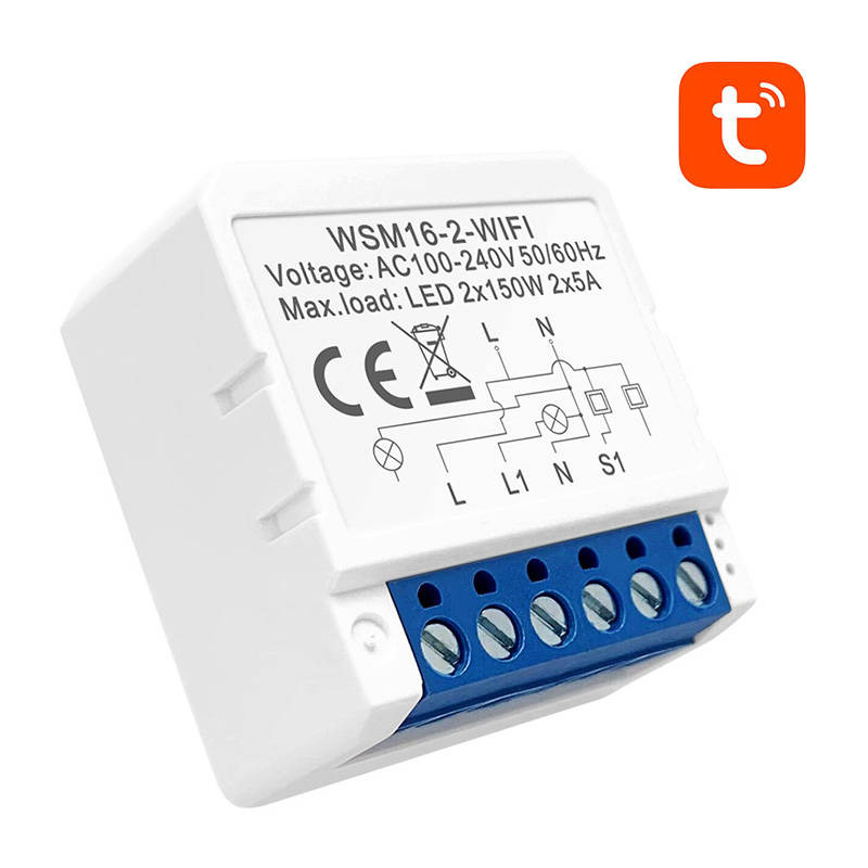Releu smart Wi-Fi Avatto WSM16-W2, 2 canale, 5A pe canal, Tuya