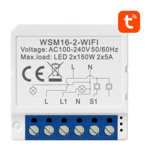 Releu smart Wi-Fi Avatto WSM16-W2, 2 canale, 5A pe canal, Tuya