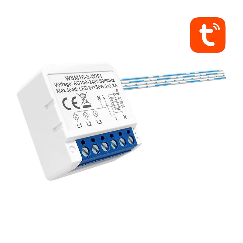 Releu smart Wi-Fi Avatto WSM16-W3, 3 canale, 3.3A pe canal, Tuya