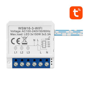Releu smart Wi-Fi Avatto WSM16-W3, 3 canale, 3.3A pe canal, Tuya