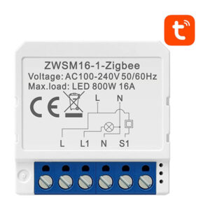 Releu smart ZigBee Avatto ZWSM16-W1, 1 canal, 16A, Tuya