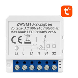 Releu smart ZigBee Avatto ZWSM16-W2, 2 canale, 2x5A, Tuya