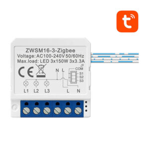 Releu smart ZigBee Avatto ZWSM16-W3, 3 canale, 3x3,3A, Tuya
