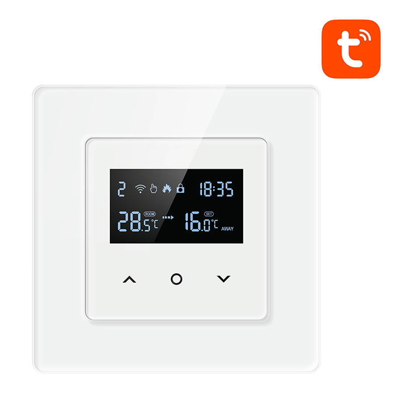 Termostat smart Wi-Fi Avatto WT200-BH-3A-W pentru centrală termică, 3A, LCD, Tuya