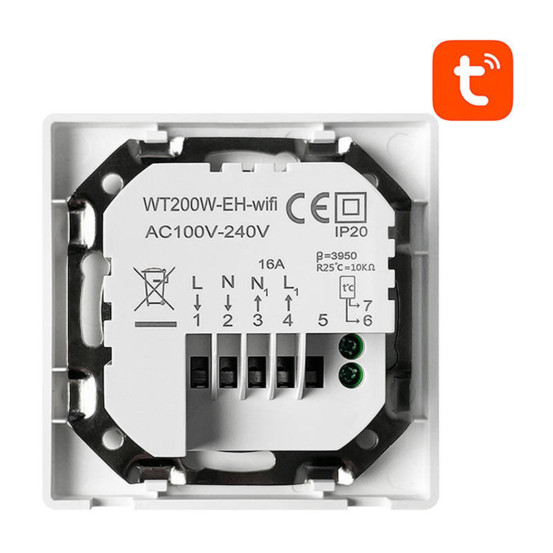 Termostat smart Wi-Fi Avatto WT200-BH-3A-W pentru centrală termică, 3A, LCD, Tuya
