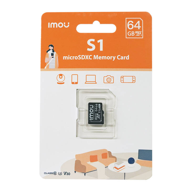 IMOU ST2-64-S1 – Card de memorie microSD 64GB UHS-I SDXC, citire 95MB/s, scriere 38MB/s