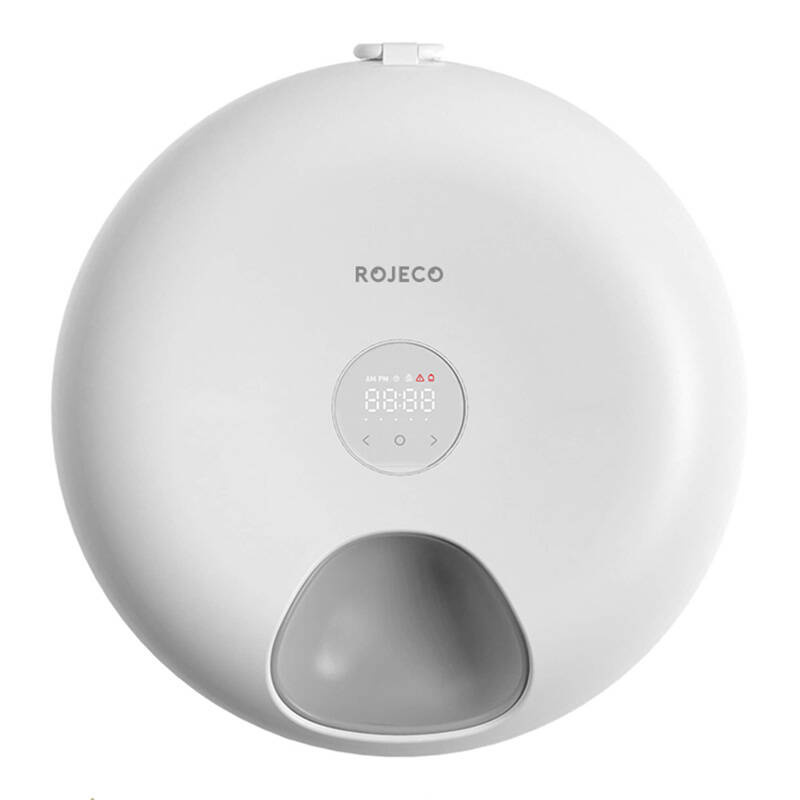 Rojeco RWSQ-07 – Dispenser hrană automat pentru animale cu 6 compartimente, baterie 3600mAh, materiale sigure