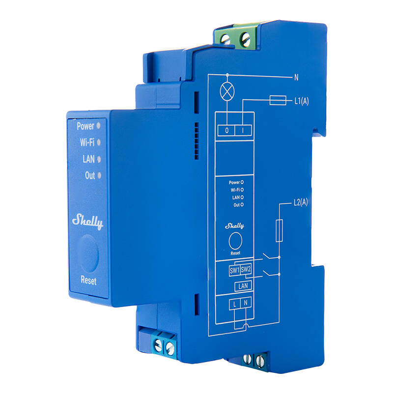 Shelly Pro 1 – Releu inteligent WiFi,LAN pe șină DIN, 1 canal, contacte uscate, 16A