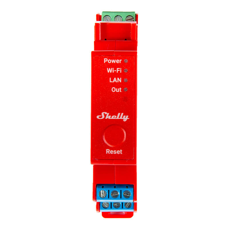 Shelly Pro 1PM – Releu inteligent WiFi pentru șină DIN, 1 canal, 16A, cu monitorizare consum