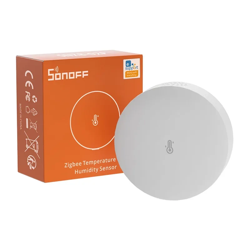 Sonoff SNZB-02P – Senzor Zigbee pentru temperatură și umiditate, precizie ±0,2 °C, raportare la 5 s, baterie CR2477
