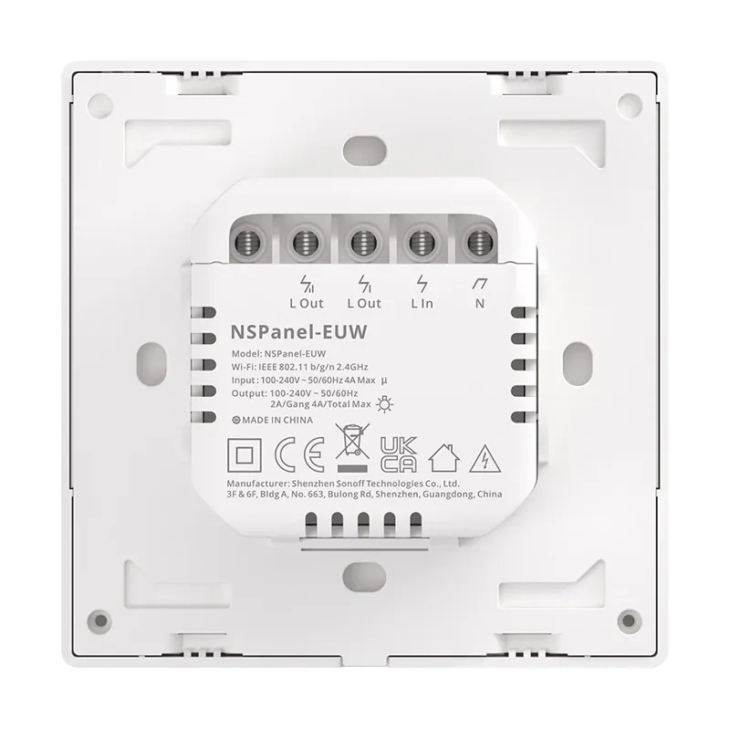Sonoff NSPanel – Panou de control smart cu touchscreen 3,5″, termostat și două butoane, Wi-Fi și Bluetooth 4.2, Alb