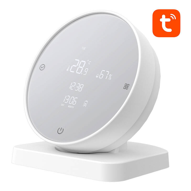 Senzor smart Wi-Fi Avatto WHS20 pentru temperatură și umiditate, Alb, Tuya