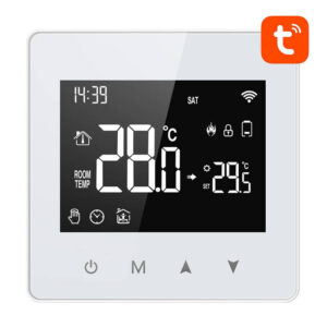 Termostat smart ZigBee Avatto ZWT198 pe baterii, pentru centrală termică, Tuya