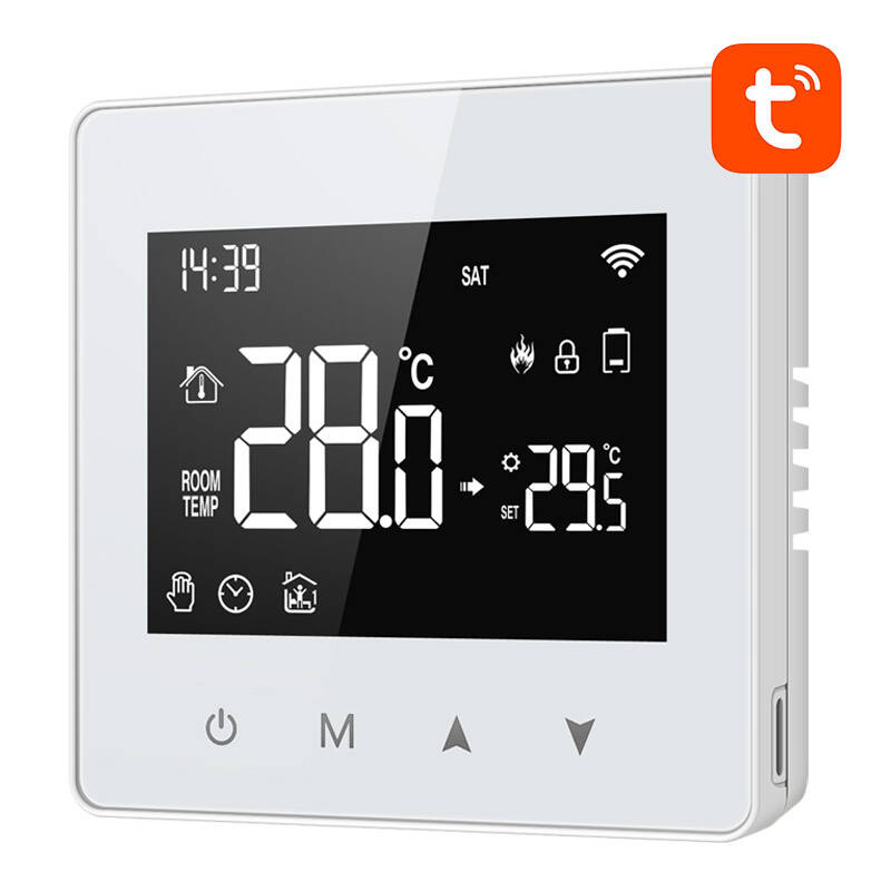 Termostat smart ZigBee Avatto ZWT198 pe baterii, pentru centrală termică, Tuya
