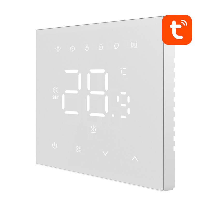 Termostat smart Wi-Fi Avatto WT410-16A-W pentru încălzire electrică în pardoseală, 16A, LED, Alb, Tuya