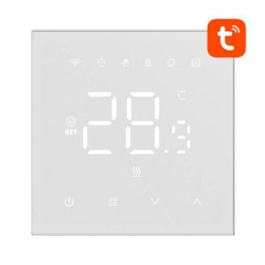 Termostat smart Wi-Fi Avatto WT410-BH-3A-B pentru centrală termică, 3A, LED, alb, Tuya
