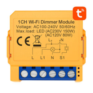 Releu dimmer smart Wi-Fi Avatto DMS16-2, montaj în doză, 2 canale, max. 2x100W LED 230V, Tuya