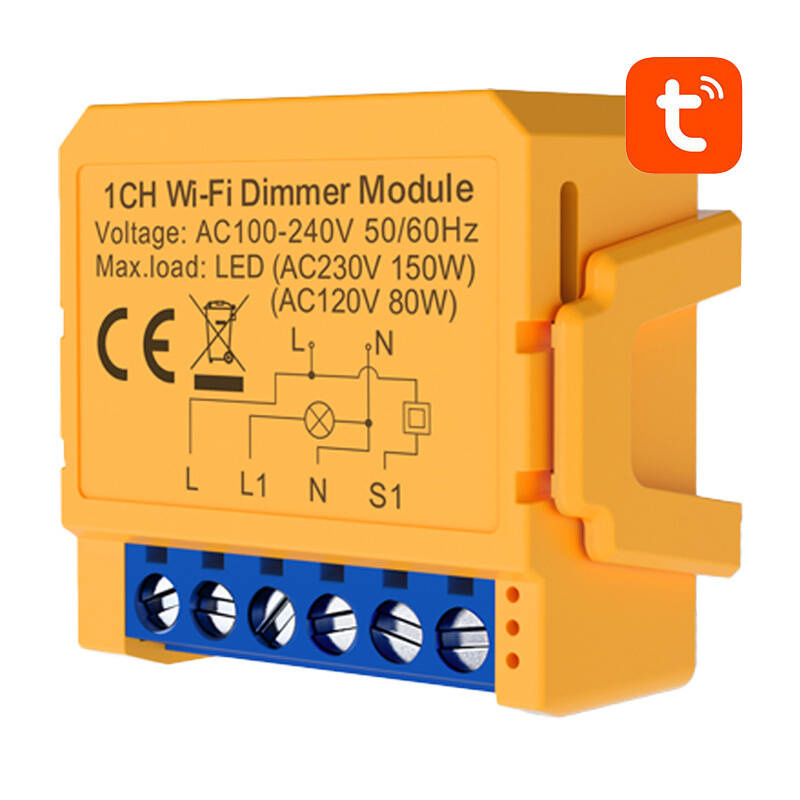 Releu dimmer smart Wi-Fi Avatto DMS16-2, montaj în doză, 2 canale, max. 2x100W LED 230V, Tuya