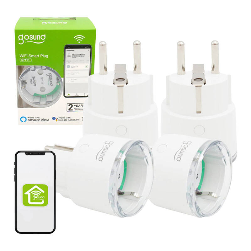 Priză inteligentă WiFi Gosund SP111 3680W 16A, Tuya 4-pack