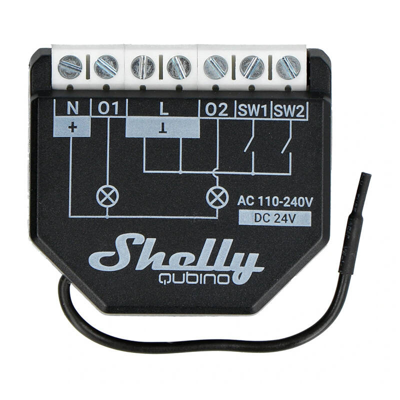 Shelly Qubino Wave 2PM – Releu inteligent Z-Wave, 2 canale, 10A/canal, cu monitorizare consum
