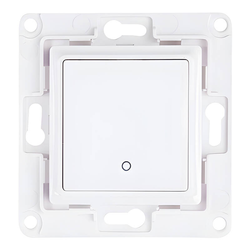 Întrerupător cu 1 buton Shelly Wall Switch 1 pentru relee Shelly, buton pasiv cu revenire, 70 × 70 mm, alb