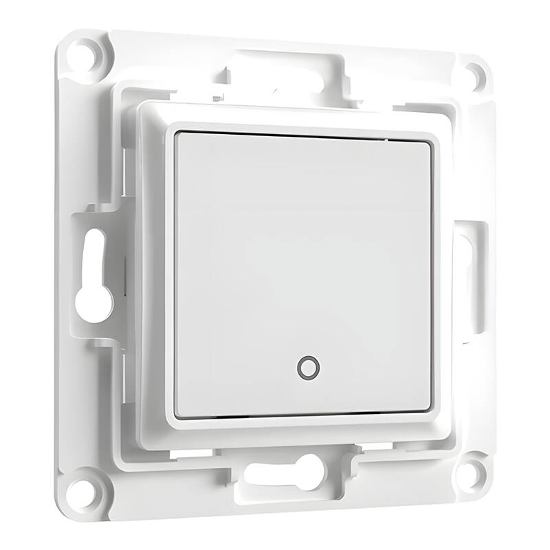 Întrerupător cu 1 buton Shelly Wall Switch 1 pentru relee Shelly, buton pasiv cu revenire, 70 × 70 mm, alb