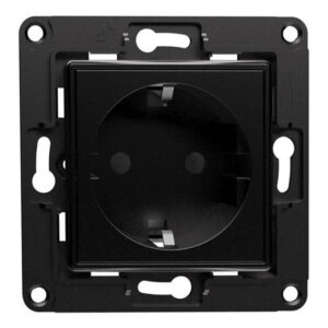 Priză simplă compatibilă cu modulele inteligente Shelly, negru