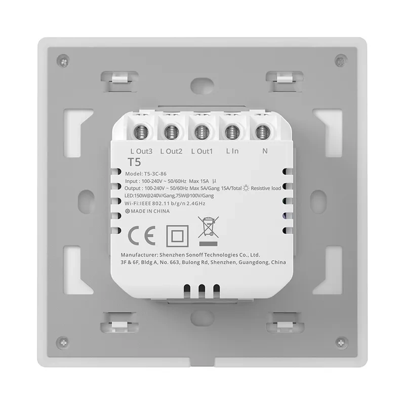 Sonoff TX T5 2C – Întrerupător Tactil Inteligent Wi‑Fi cu 2 Canale, LED RGB și Feedback Multisenzorial