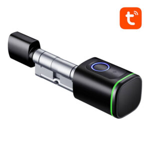 Butuc inteligent Avatto SDL-S1-S80, 80mm, cu amprentă, card IC, aplicație Tuya și cheie, negru