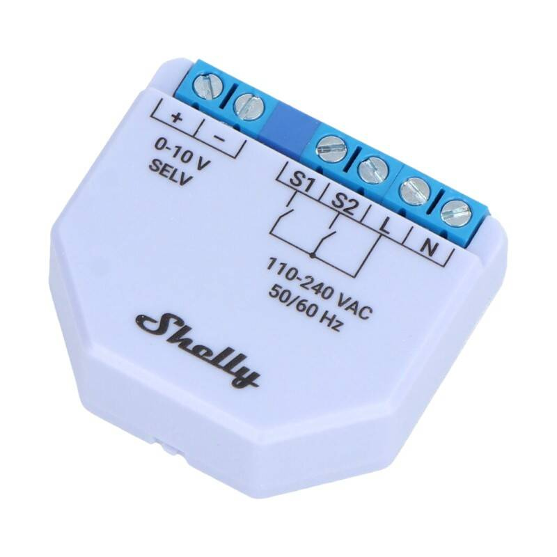 Shelly Plus 0-10V Dimmer – Controler inteligent de iluminat WiFi, 230V, reglare intensitate lumină
