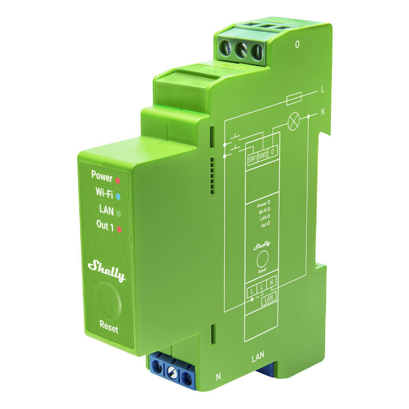 Shelly Pro Dimmer – Releu inteligent WiFi pentru șină DIN, 1 canal, cu reglare intensitate