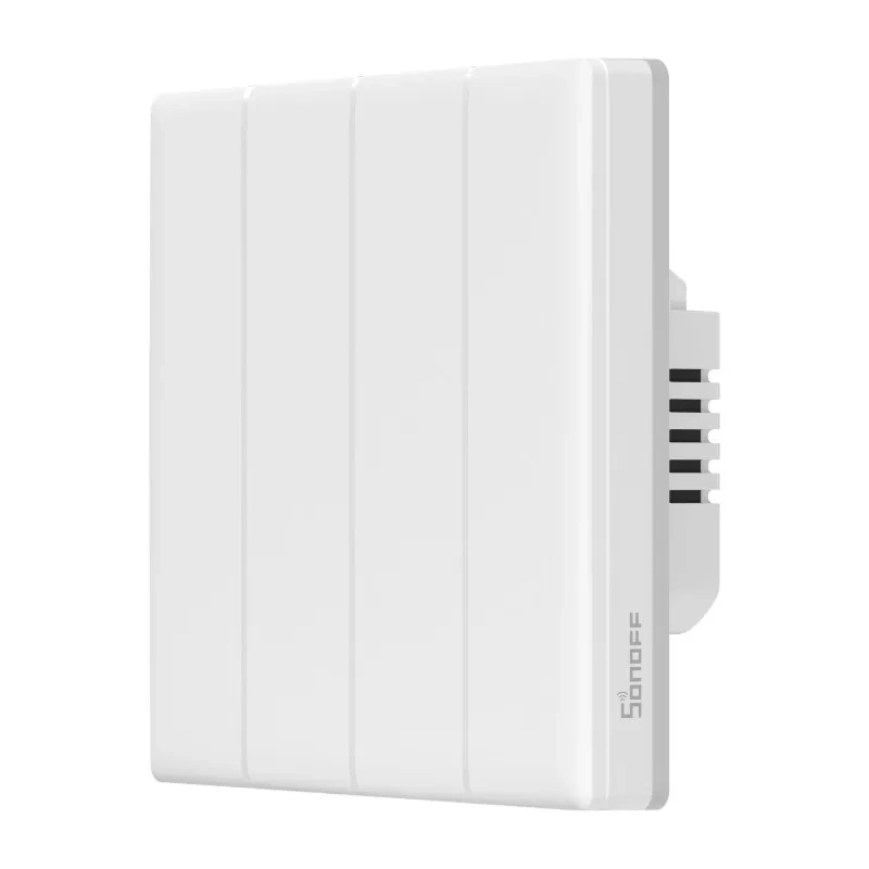 Sonoff TX T5 4C – Întrerupător Tactil Inteligent Wi‑Fi cu 4 Canale, Iluminare LED RGB și Control Multizonal