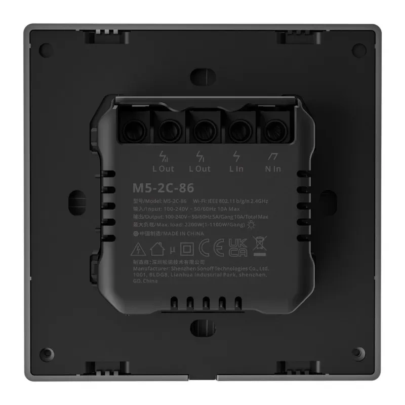 Sonoff M5 1C – Întrerupător Inteligent Tactil Wi‑Fi cu 2 Canale, Scenarii Smart